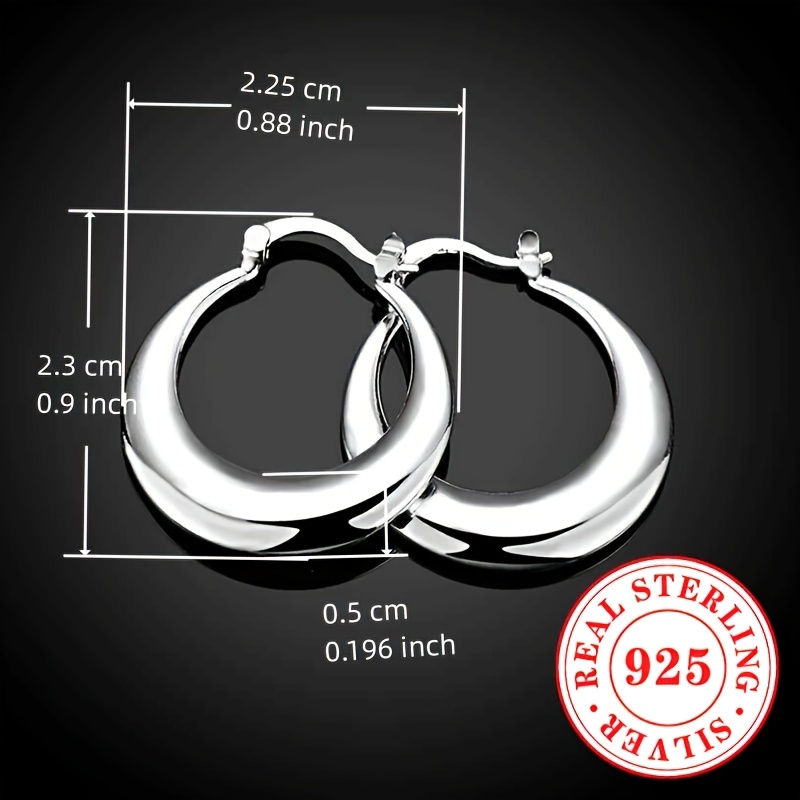 925 Sterling Silver Hoop Earrings for Women Circle Ear Jewelry